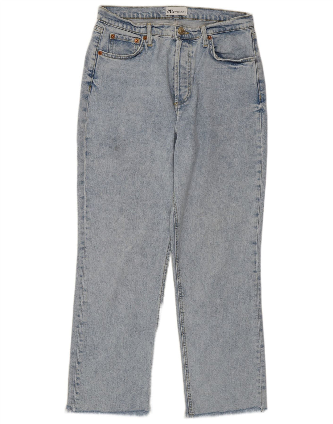 Zara Dame Straight Jeans EU 40 Medium W30 L26 Blå