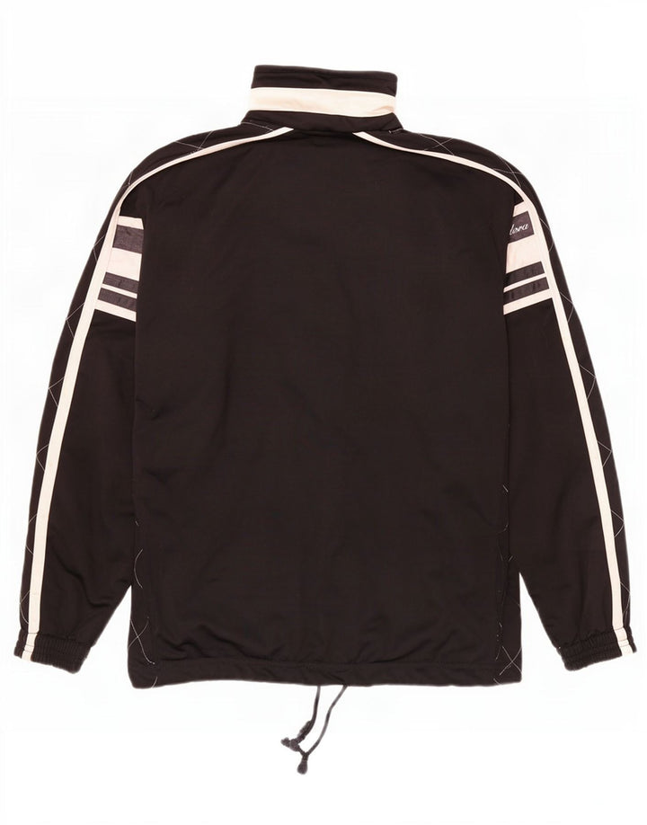 Diadora Womens Graphic Tracksuit Top Jacket UK 12 Medium Black Colourblock