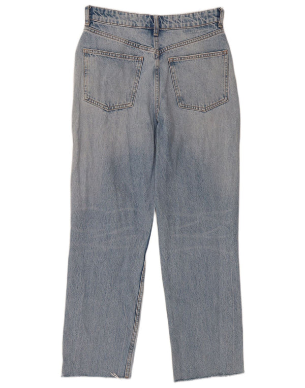 Zara Dame Jeans med høj talje EU 36 XS W26 L25 Blå Bomuld