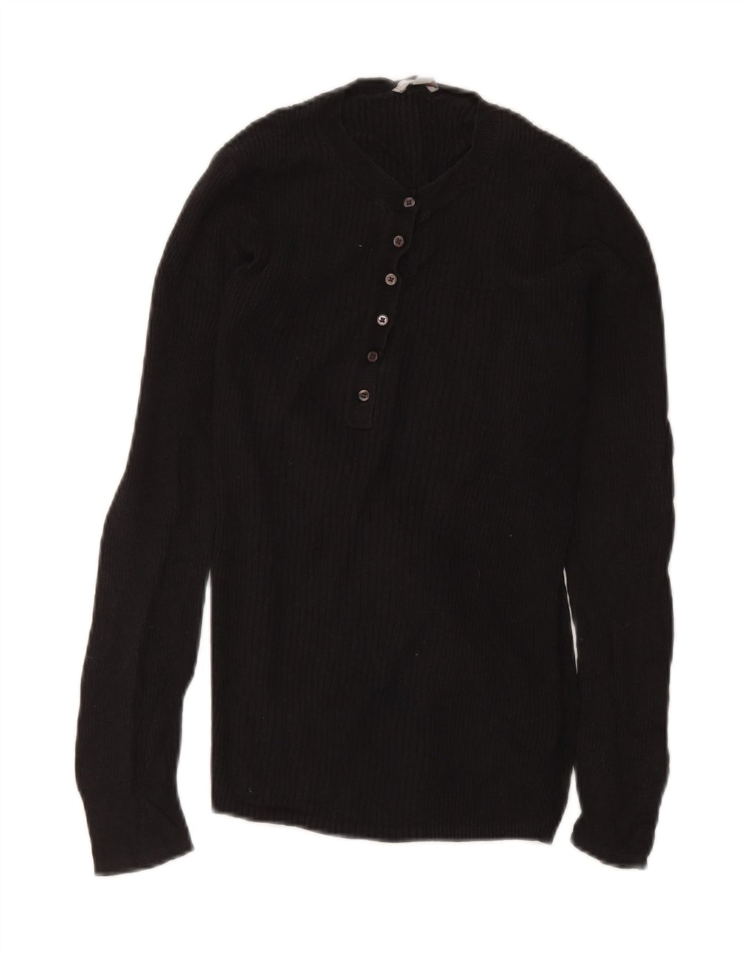Gap Womens Knit Regular Fit Top Langærmet UK 12 Medium Black Viscose