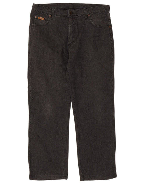 Wrangler Mens Texas Stretch Straight Jeans W36 L28 Black Cotton