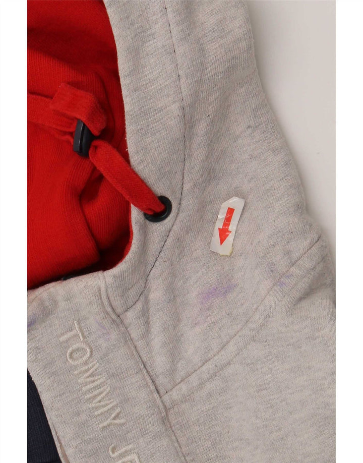 Tommy Hilfiger Mens Button Neck Hoodie Jumper Medium Navy Blue Colourblock