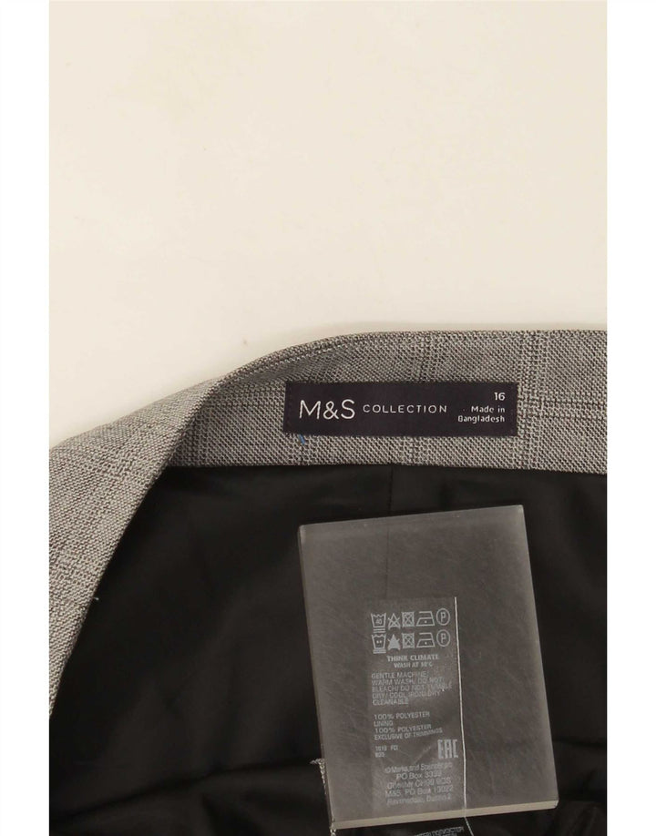 Marks & Spencer Womens Pencil Skirt UK 16 Large W36 Grey Polyester