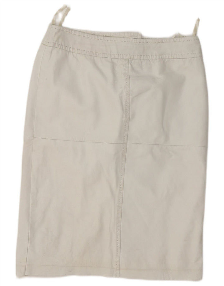 Madeleine Womens Leather Skirt Medium W30 White