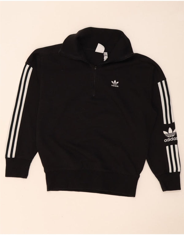 Adidas Damen-Sweatshirt mit übergroßem Grafik-Reißverschluss, Gr. 8, Schwarz
