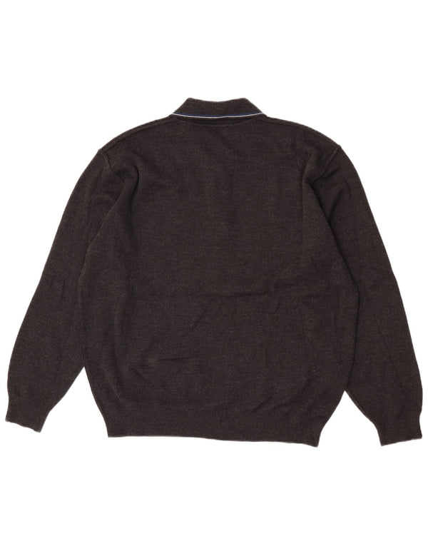 Maglione da uomo a collo alto Il Granchio XL in lana vergine a righe nere