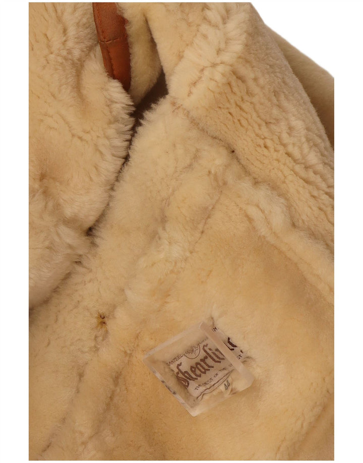 Vintage Womens Oversized Shearling Jacket IT 44 Medium Brown
