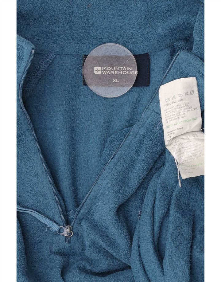 Mountain Warehouse Mens Zip Neck Fleece Jumper XL Blue Polyester