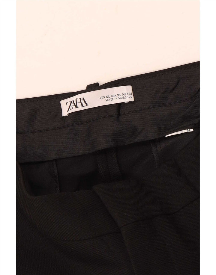 Zara Womens High Waist Capri Trousers XL Black