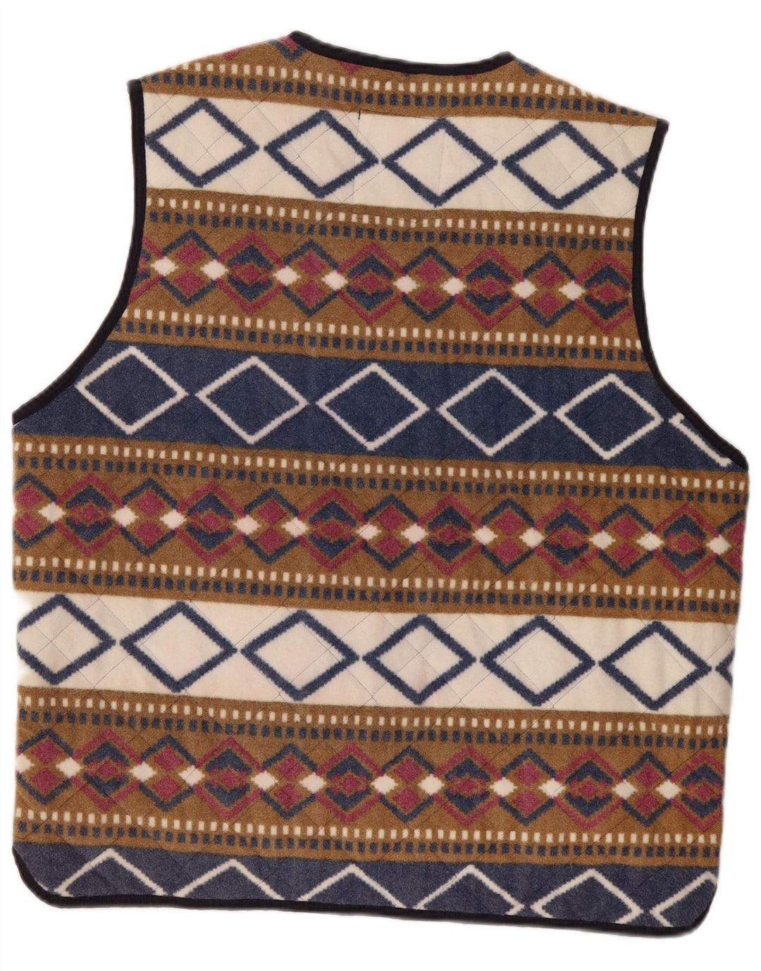 Master Mens Fleece Gilet UK 42 XL Multicoloured Geometric Polyester