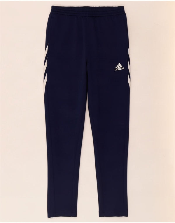 Adidas Boys Climalite Tracksuit Trousers 11-12 Years Large Navy Blue