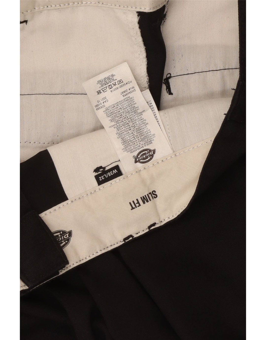 Dickies Herre Slim Fit Chino Bukser W36 L32 Sort Polyester