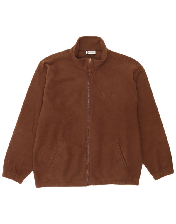 Sergio Tacchini Mens Fleece Jacket UK 42 XL Brown Polyester