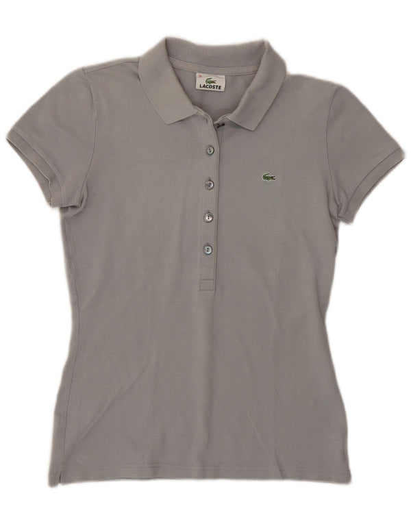 Lacoste Womens Polo Shirt Size 36 Small Grey Cotton