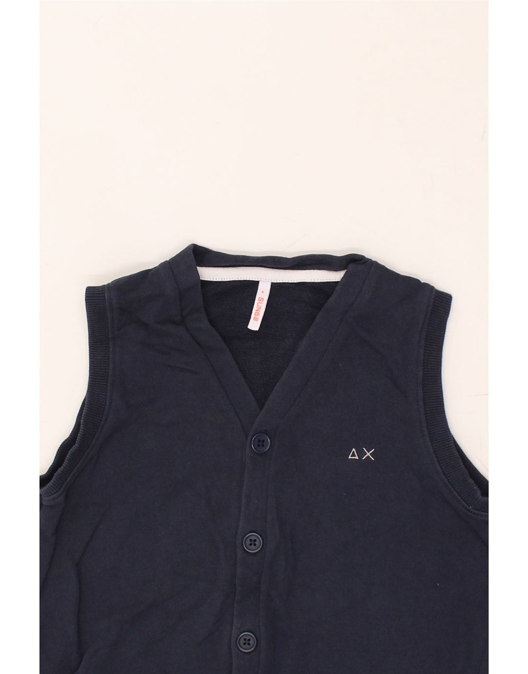 SUN68 Boys Sleeveless Cardigan Sweater 5-6 Years Navy Blue Cotton | Vintage Sun68 | Thrift | Second-Hand Sun68 | Used Clothing | Messina Hembry 