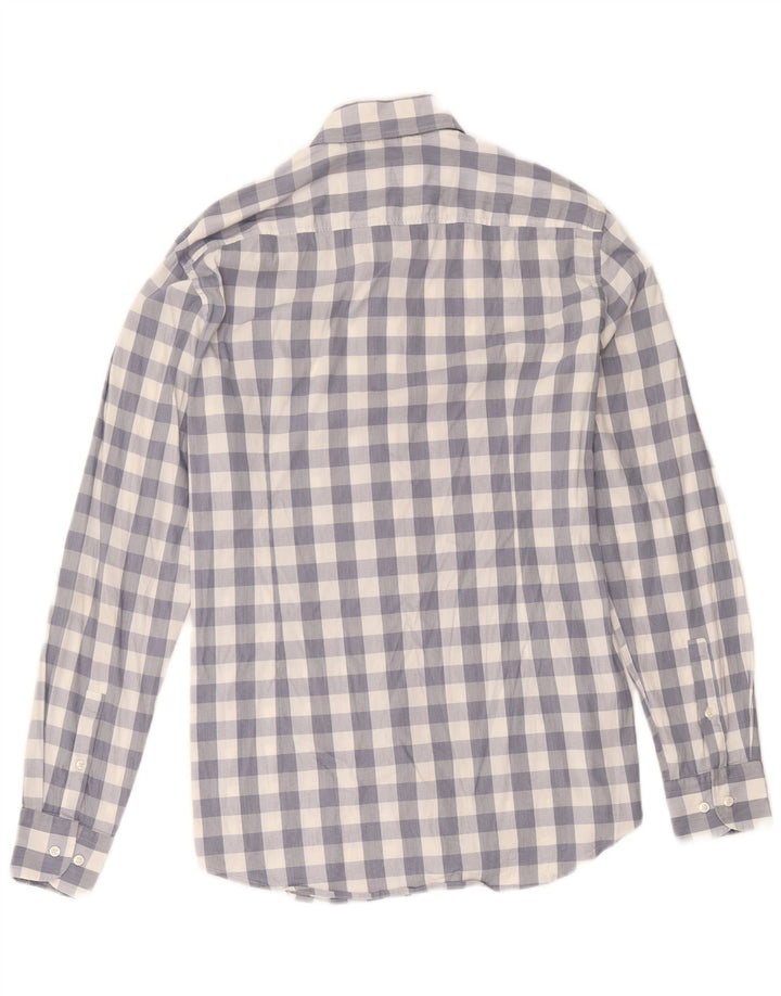 Hugo Boss Mens Slim Fit Shirt Size 15 1/2 Medium Blue Check Cotton