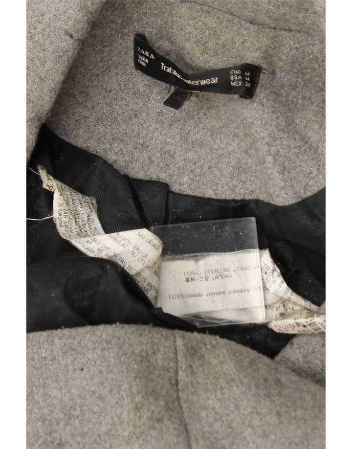 Cappotto doppiopetto da donna Zara UK 14 Poliestere grigio medio