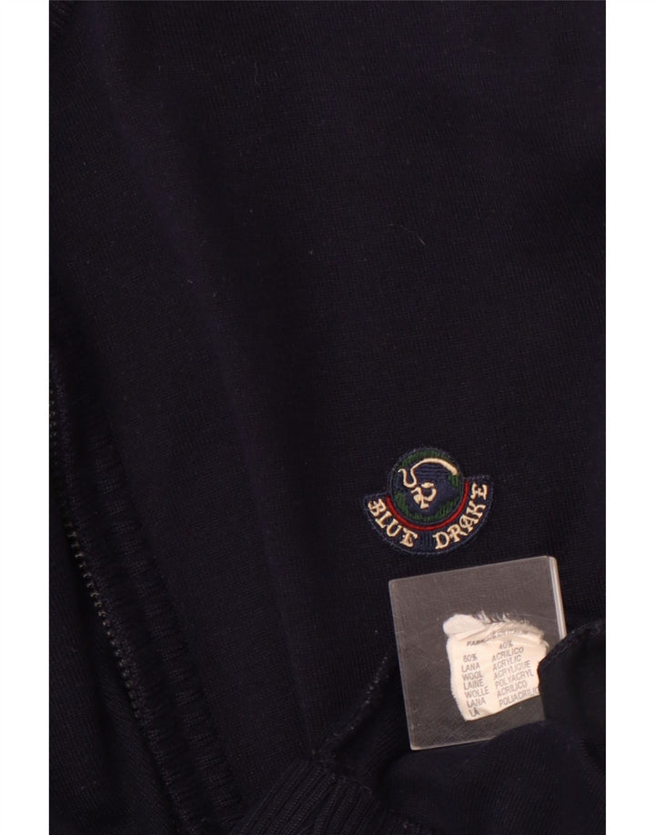 BLUE DRAKE Herre cardigan sweater XL Marineblå Uld