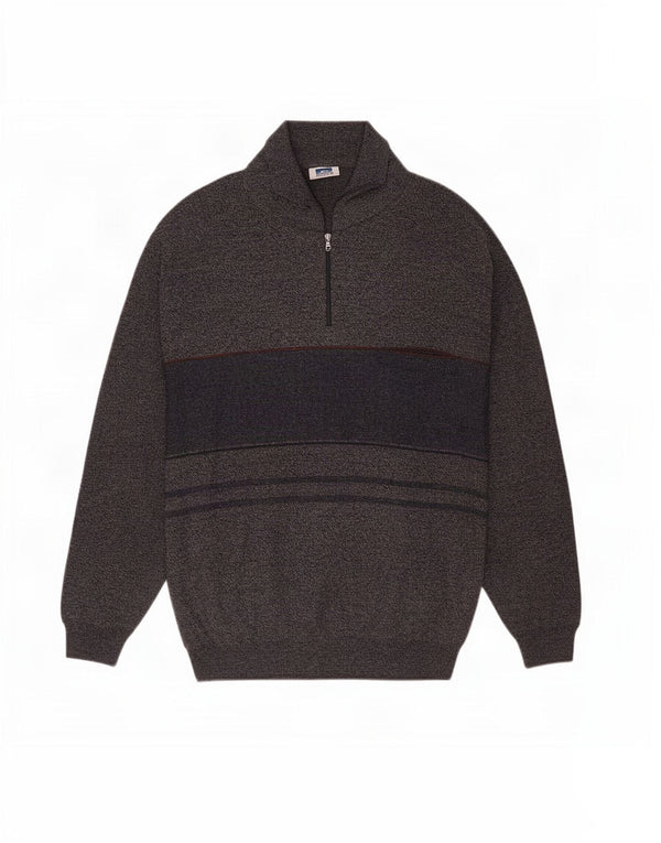 Rodes Maglione da uomo con collo alto Maglione grande in lana a righe blu navy