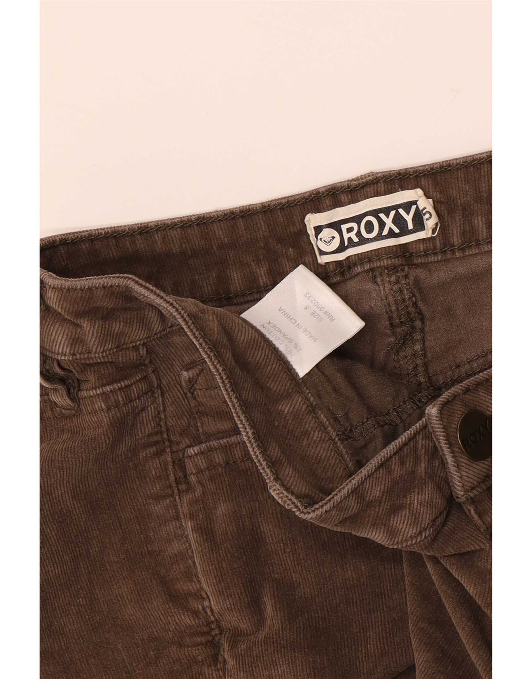 Roxy Womens Corduroy Shorts US 5 Small W28 Brown Cotton