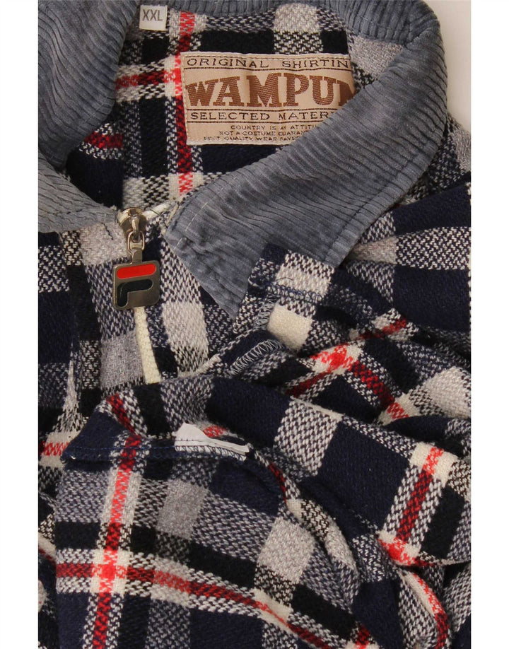 Wampum Chemise en flanelle pour homme 2XL Bleu marine à carreaux