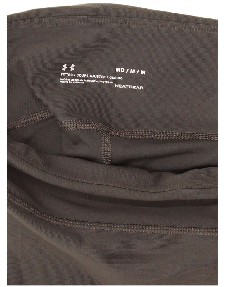 Under Armour Womens Dri Fit Crop Leggings UK 14 Medium Grey Colourblock