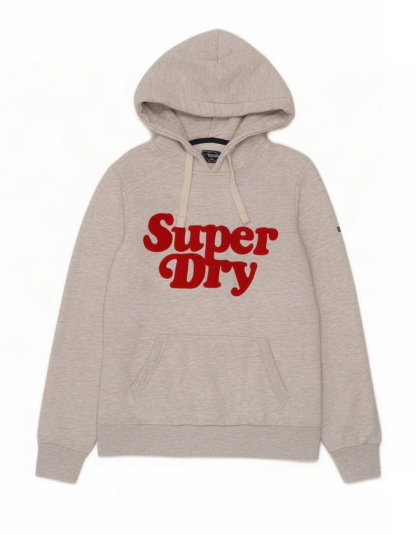 Superdry Pull à capuche graphique pour femme UK 8 Small Gris Coton