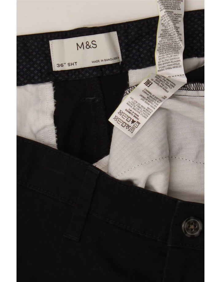 Marks & Spencer Mens Chino Shorts W36 Large Navy Blue Cotton