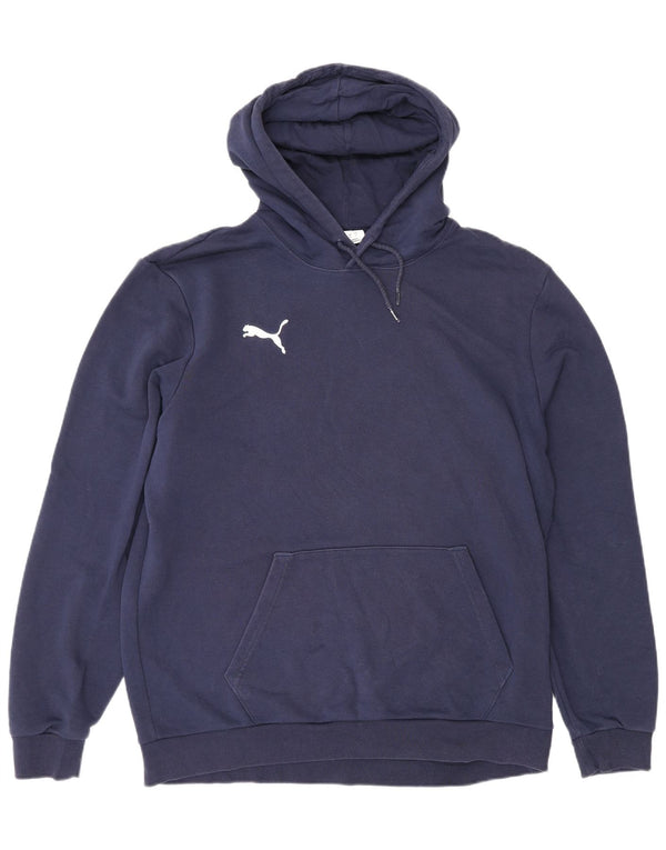 Puma Ανδρικό Hoodie Jumper Large Navy Blue από βαμβάκι