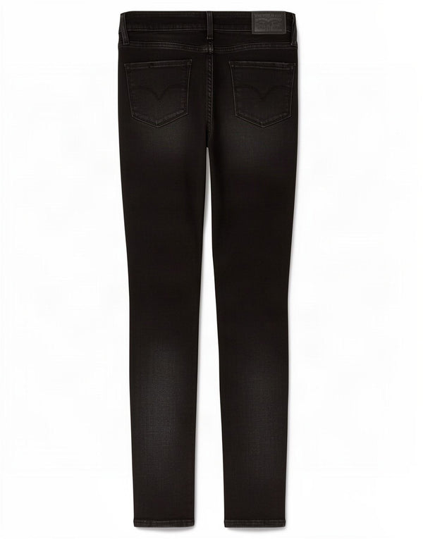Levi's Womens 711 Distressed Skinny Jeans W28 L30 sort bomuld