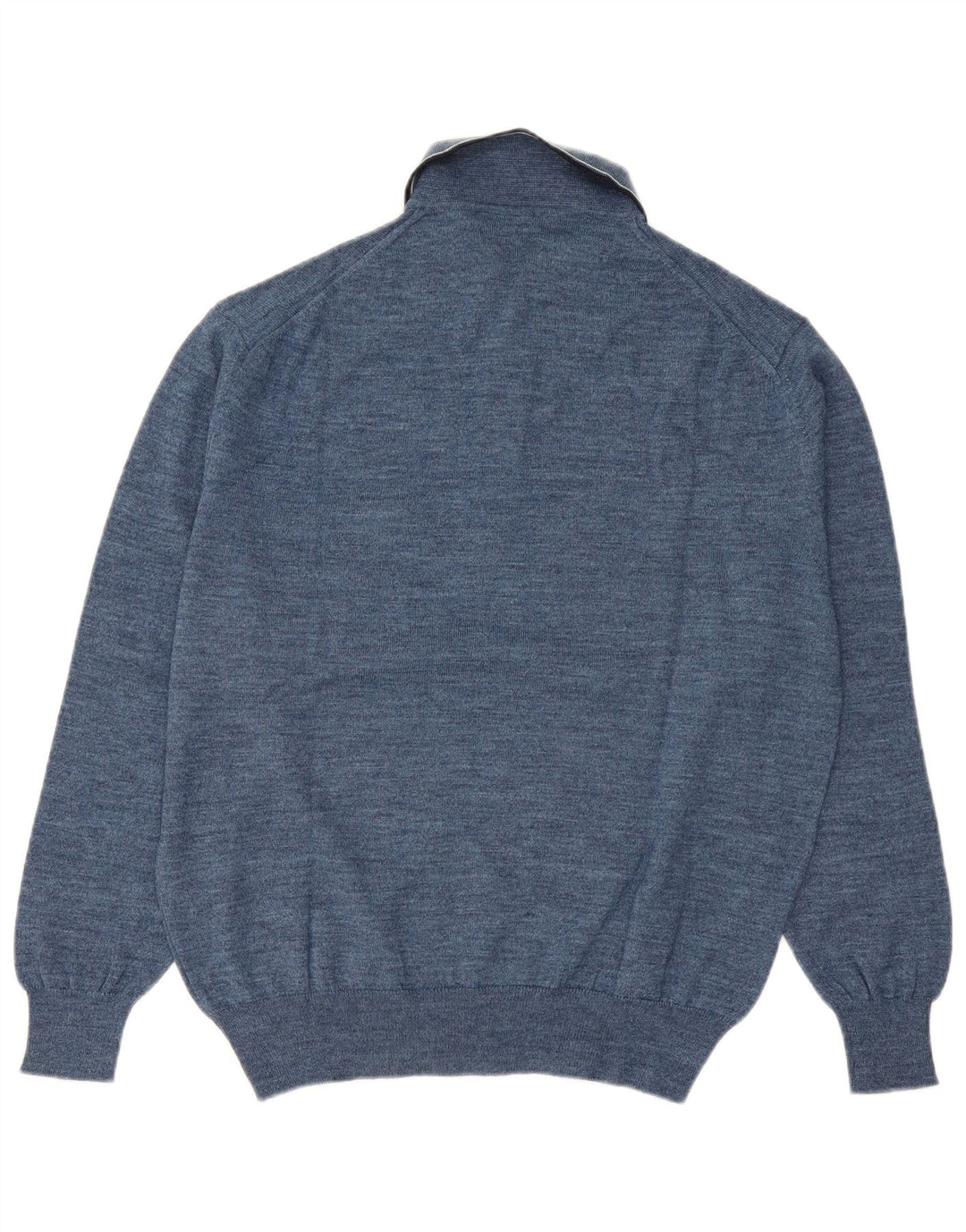 Canda Pull Col Polo Homme IT 48/50 Laine Vierge Bleu Moyen