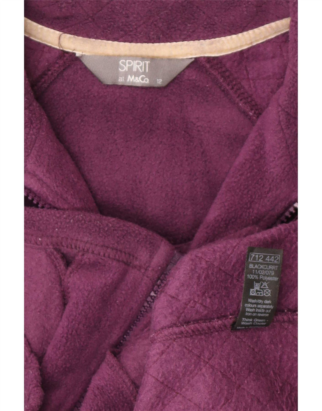 M&Co Veste Polaire Femme UK 12 Violet Moyen Polyester