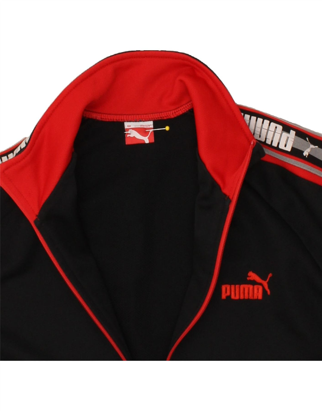 PUMA Boys Graphic Tracksuit Top Jacket 15-16 Years Black Vintage Puma and Second-Hand Puma from Messina Hembry 