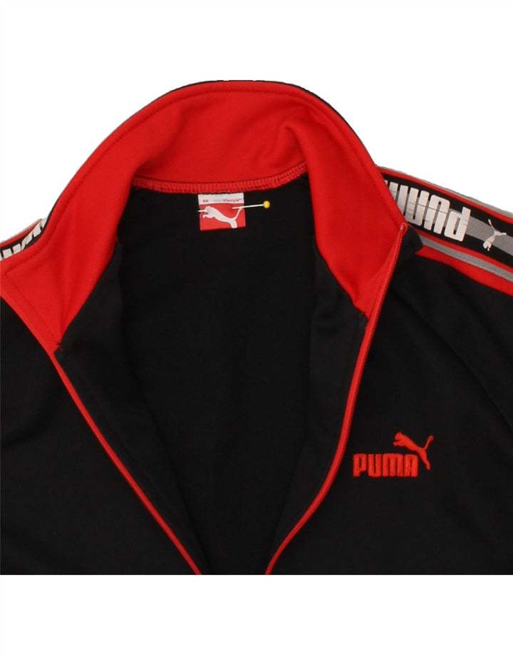 PUMA Boys Graphic Tracksuit Top Jacket 15-16 Years Black Vintage Puma and Second-Hand Puma from Messina Hembry 