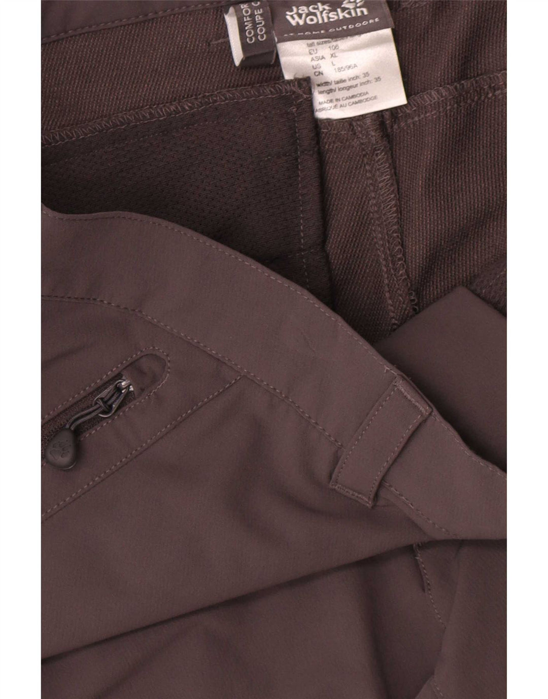 Jack Wolfskin Herre Slim Cargo Bukser Large W35 L35 Grå Polyamid