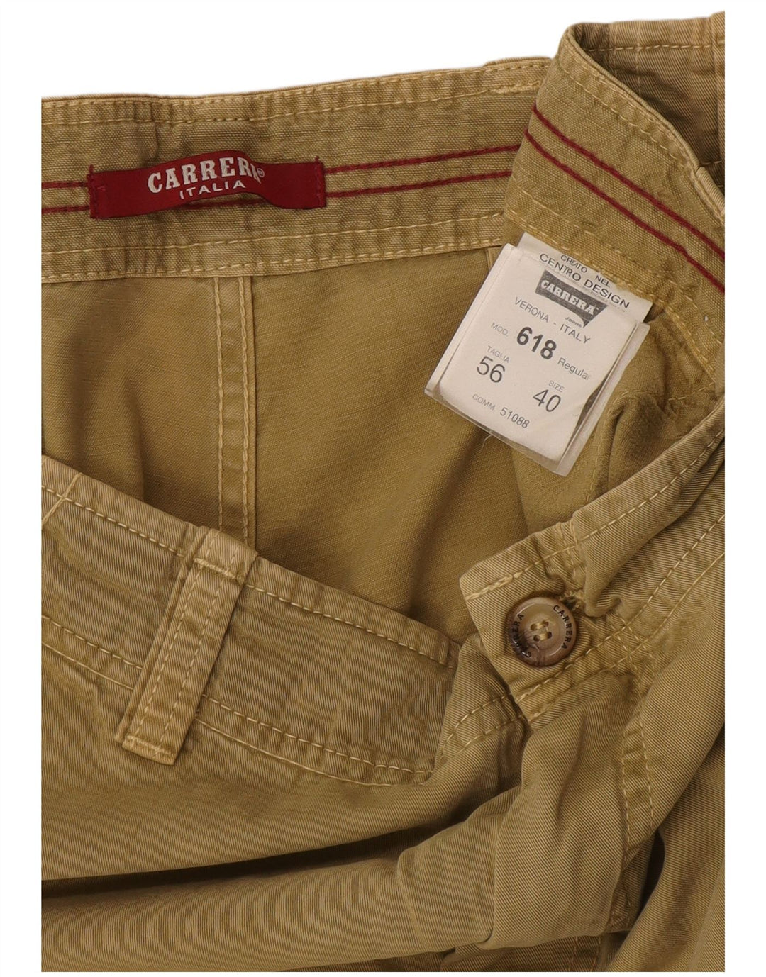 Carrera Mens 618 Cargo Shorts W40 XL Beige Cotton