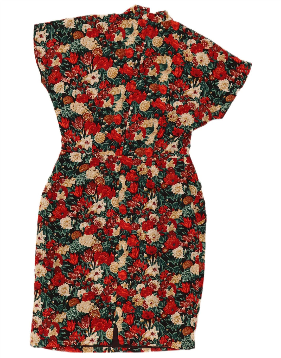 robe fourreau femme vintage IT 46 Grande soie florale multicolore