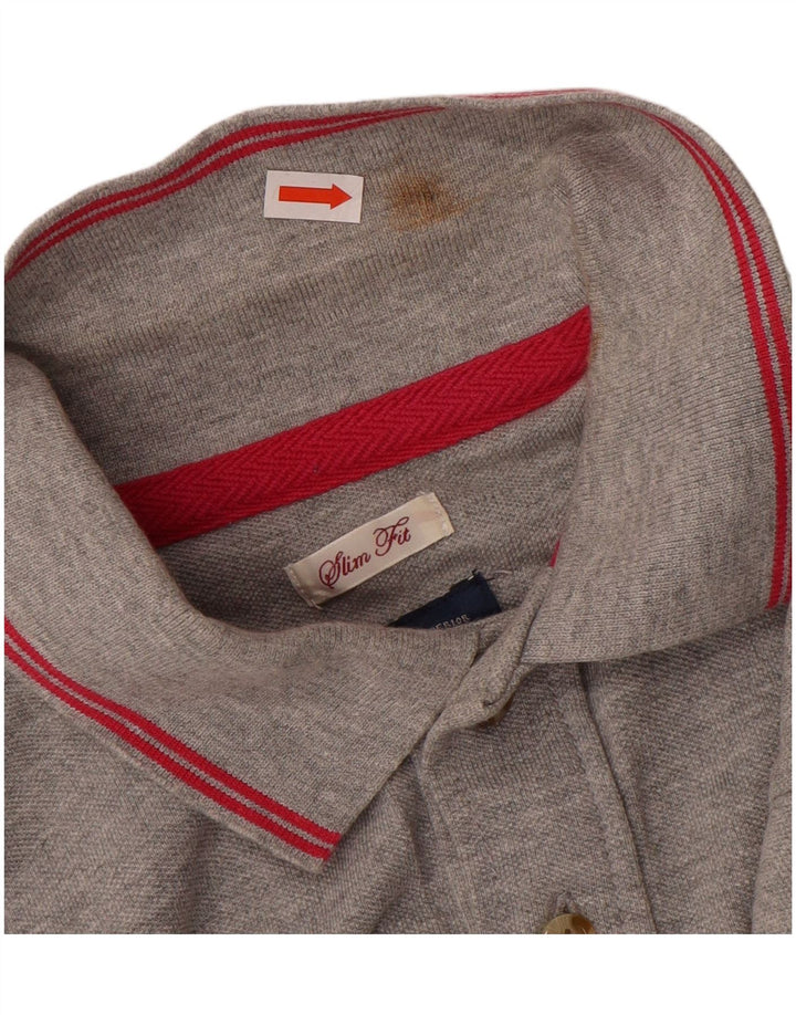Joules Mens Slim Fit Polo Shirt Medium Grey Cotton