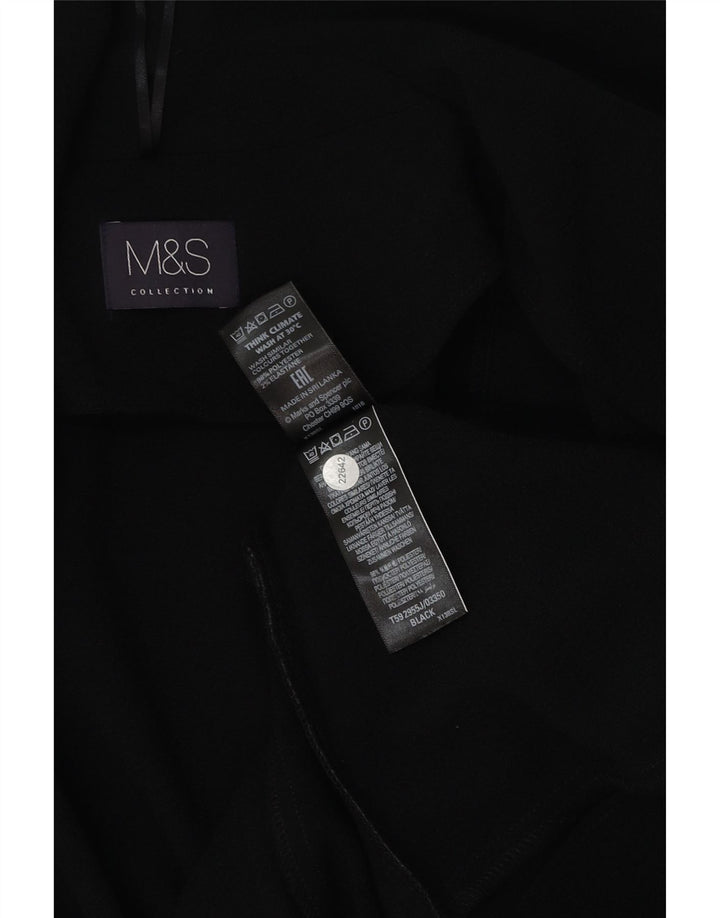MARKS & SPENCER Womens Open Blazer Jacket UK 12 Medium Black Polyester