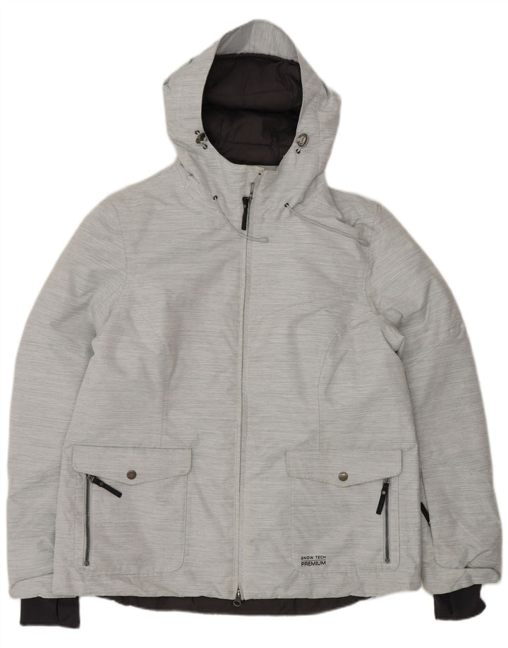 TCM Womens Oversized Hooded Windbreaker Jacket IT 46 Large Grey Pinstripe