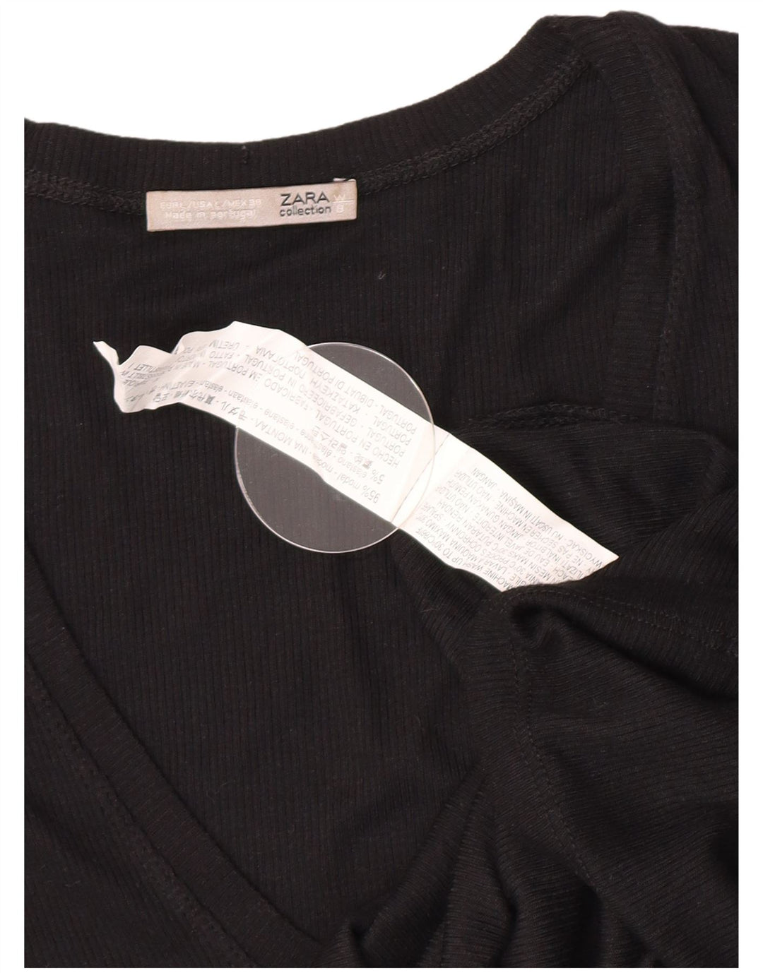 Zara Damen Top Langarm UK 14 Large Schwarz Modal