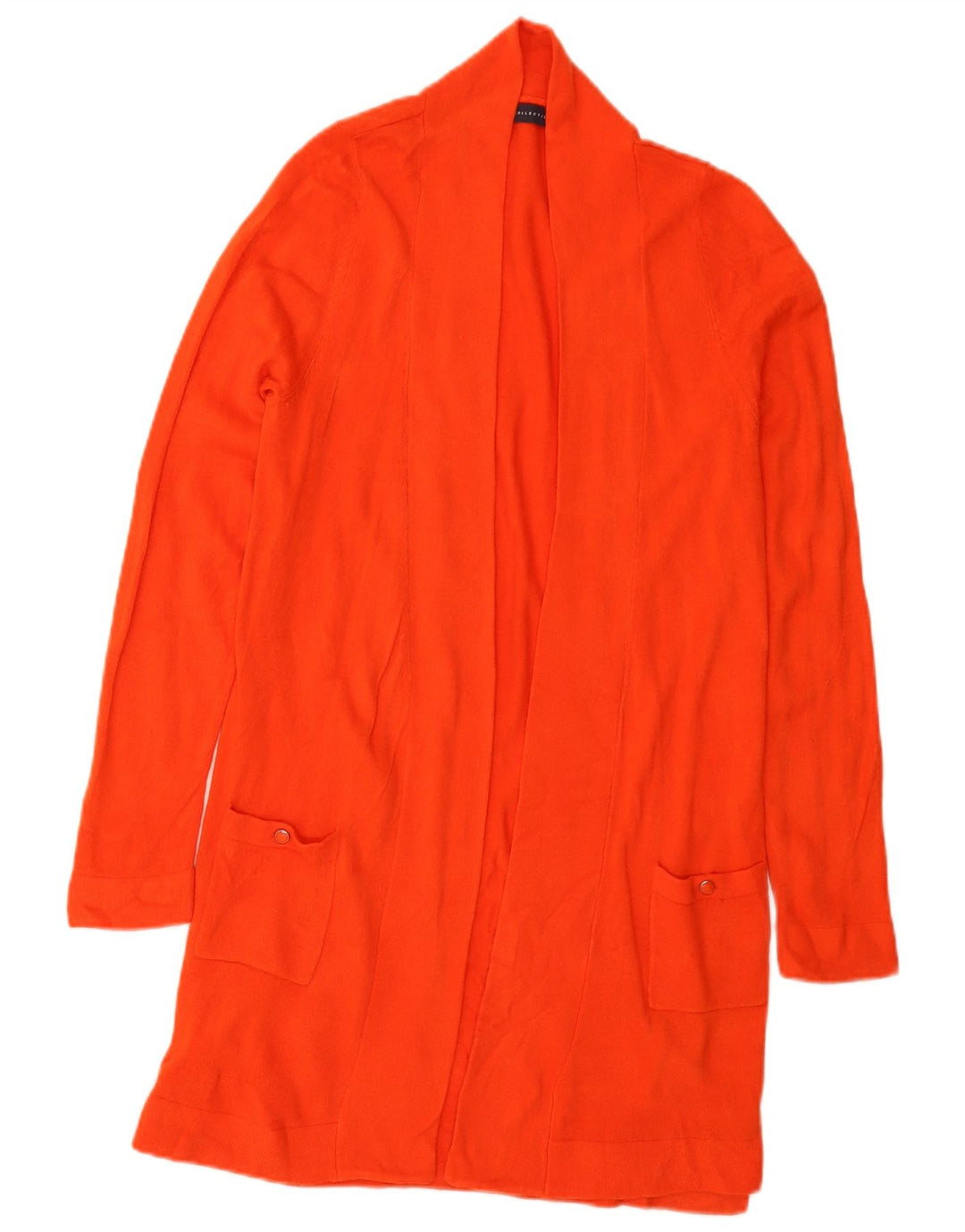 Marks & Spencer Damen Longline Open Cardigan Pullover UK 12 Mittelorange