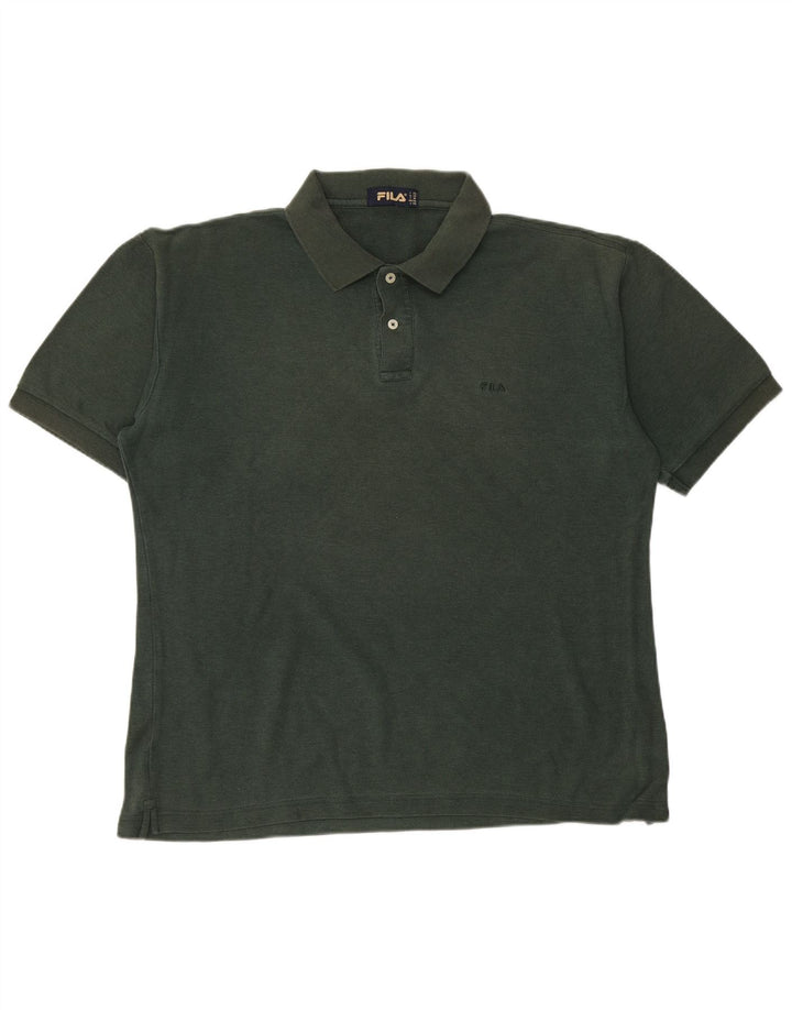 FILA Mens Polo Shirt IT 52 Large Green Cotton