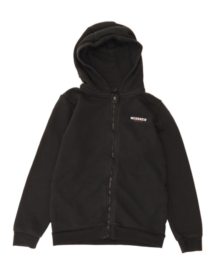 MCKENZIE Boys Zip Hoodie Sweater 13-14 Years Black Polyester Vintage Mckenzie and Second-Hand Mckenzie from Messina Hembry 