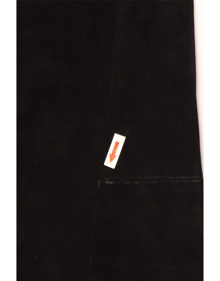 Sisley Mens Suede Jacket UK 38 Medium Black Leather