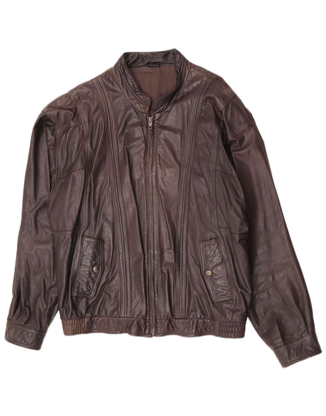 Trapper Mens Leather Jacket IT 54 2XL Brown Leather