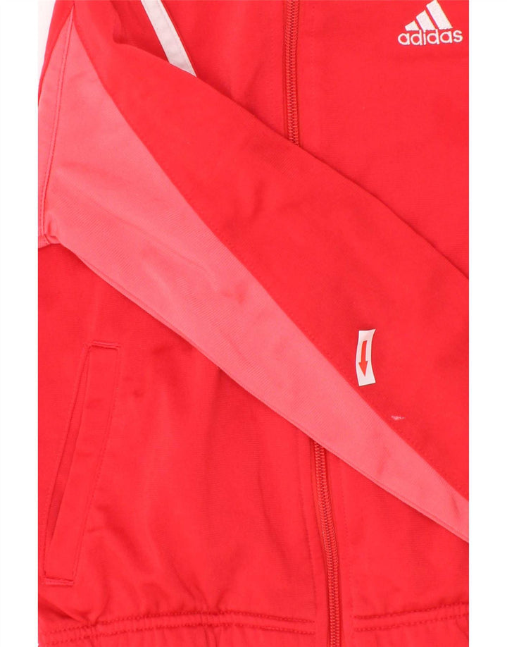Adidas Veste de Survêtement Fille 7-8 Ans Rouge Colorblock Polyester