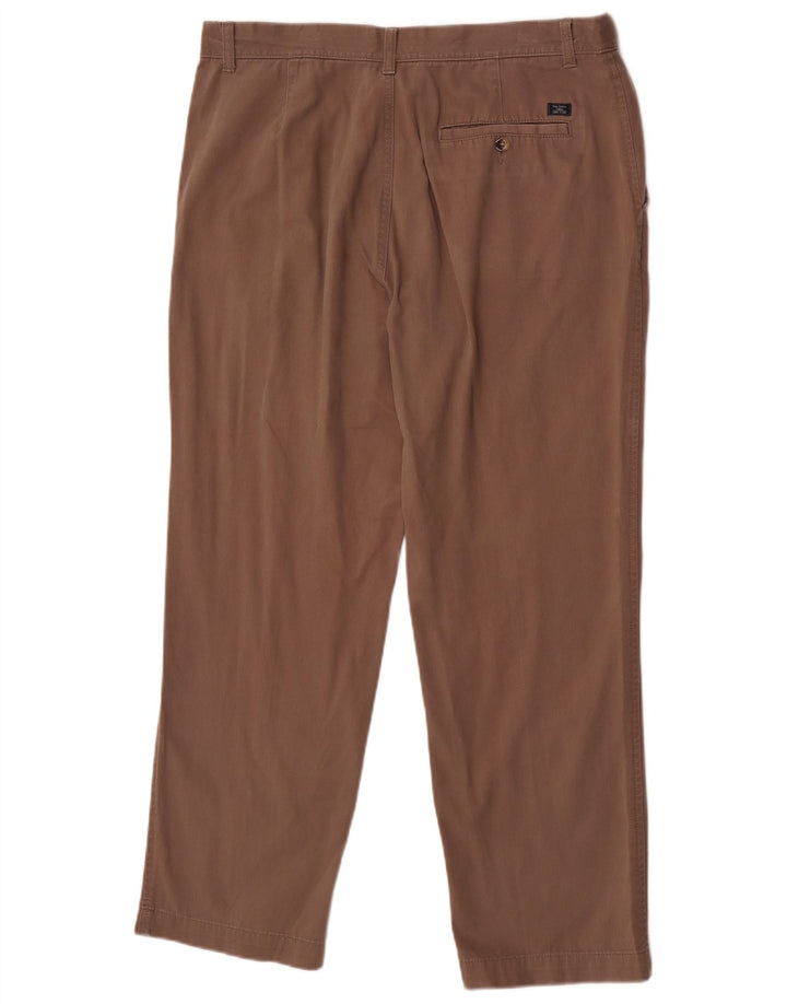 Marks & Spencer Mens Regular Fit Chino Trousers W36 L29 Brown Cotton