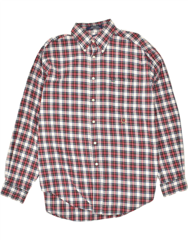 TOMMY HILFIGER Mens Shirt Large Multicoloured Check Cotton Vintage Tommy Hilfiger and Second-Hand Tommy Hilfiger from Messina Hembry 