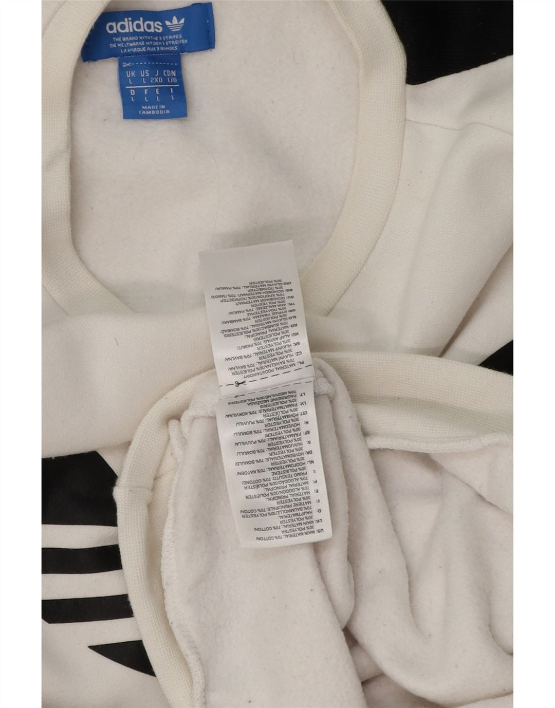 Adidas Mens Graphic Sweatshirt Jumper Large White Colourblock Cotton